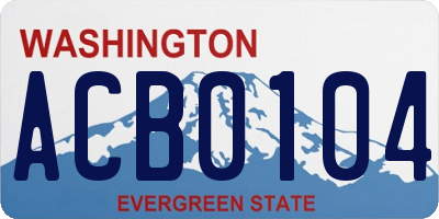 WA license plate ACB0104
