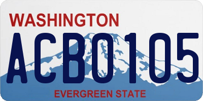 WA license plate ACB0105