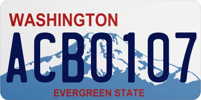 WA license plate ACB0107