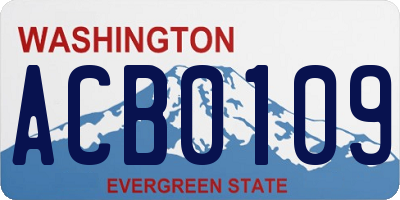 WA license plate ACB0109
