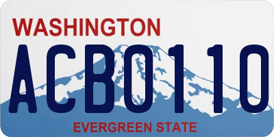 WA license plate ACB0110