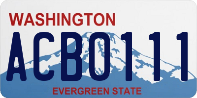 WA license plate ACB0111