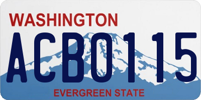 WA license plate ACB0115