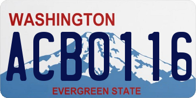 WA license plate ACB0116