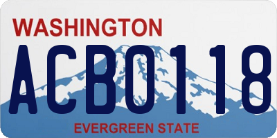 WA license plate ACB0118