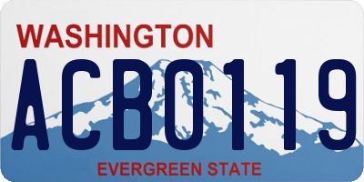 WA license plate ACB0119