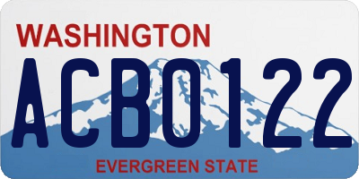 WA license plate ACB0122