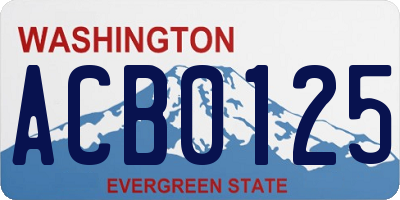WA license plate ACB0125