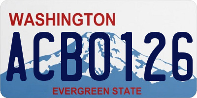 WA license plate ACB0126
