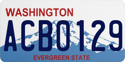 WA license plate ACB0129