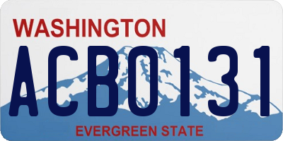 WA license plate ACB0131