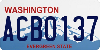 WA license plate ACB0137