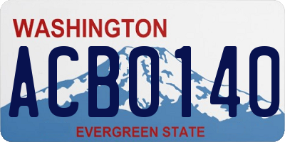 WA license plate ACB0140