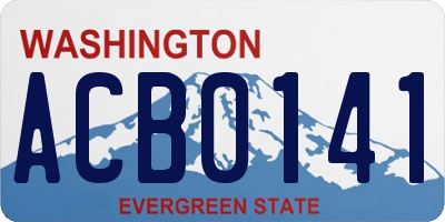 WA license plate ACB0141