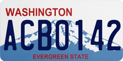 WA license plate ACB0142