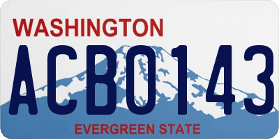 WA license plate ACB0143