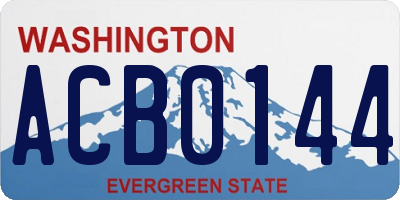 WA license plate ACB0144