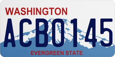 WA license plate ACB0145