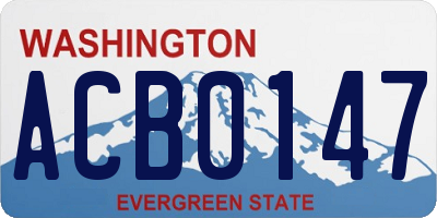 WA license plate ACB0147