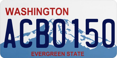 WA license plate ACB0150