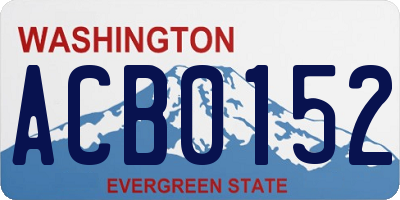 WA license plate ACB0152