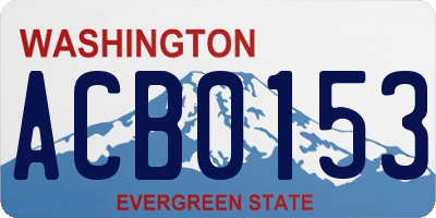 WA license plate ACB0153