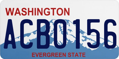WA license plate ACB0156