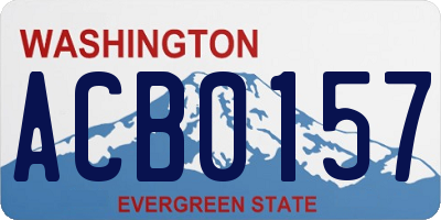 WA license plate ACB0157