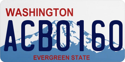 WA license plate ACB0160
