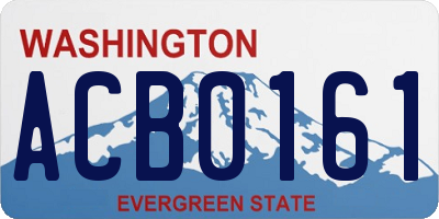 WA license plate ACB0161