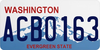 WA license plate ACB0163
