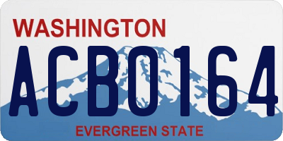 WA license plate ACB0164