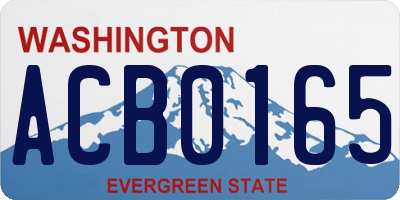 WA license plate ACB0165