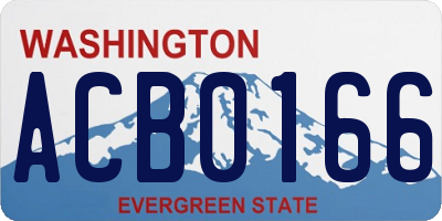 WA license plate ACB0166