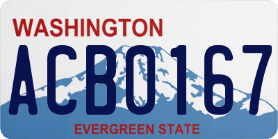 WA license plate ACB0167
