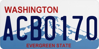 WA license plate ACB0170
