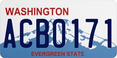 WA license plate ACB0171
