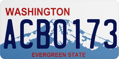 WA license plate ACB0173