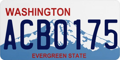 WA license plate ACB0175