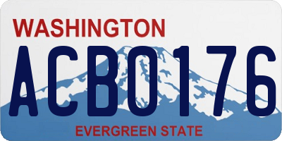 WA license plate ACB0176
