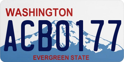 WA license plate ACB0177