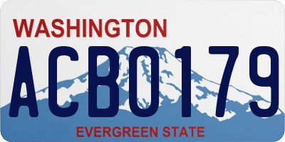 WA license plate ACB0179
