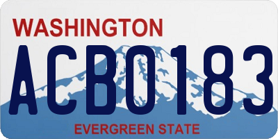 WA license plate ACB0183