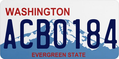 WA license plate ACB0184