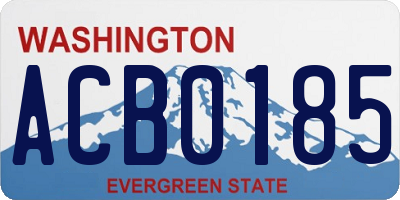 WA license plate ACB0185