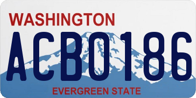 WA license plate ACB0186