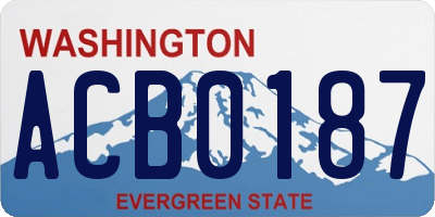 WA license plate ACB0187