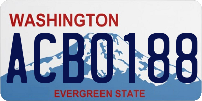 WA license plate ACB0188