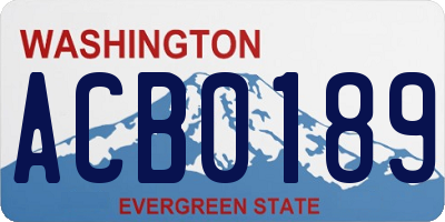 WA license plate ACB0189