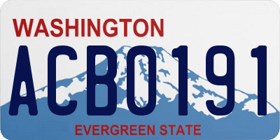 WA license plate ACB0191